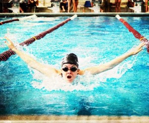 Sarah Allworth swims the butterfly. Photo courtesy of Sarah Allworth.