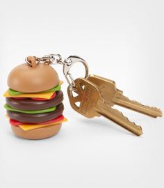 Burger Keychain + Belching Sound $5.00 Kikkerland.com
