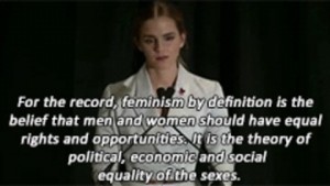 Emma Watson advocating for the feminist movement at the UN. Photo credit: Giphy