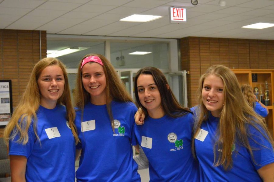 Regina Student Council members: Nora Loftus 18, Colleen Palmer 18, Elizabeth Hanchuch 18, and Claire Beiter 18