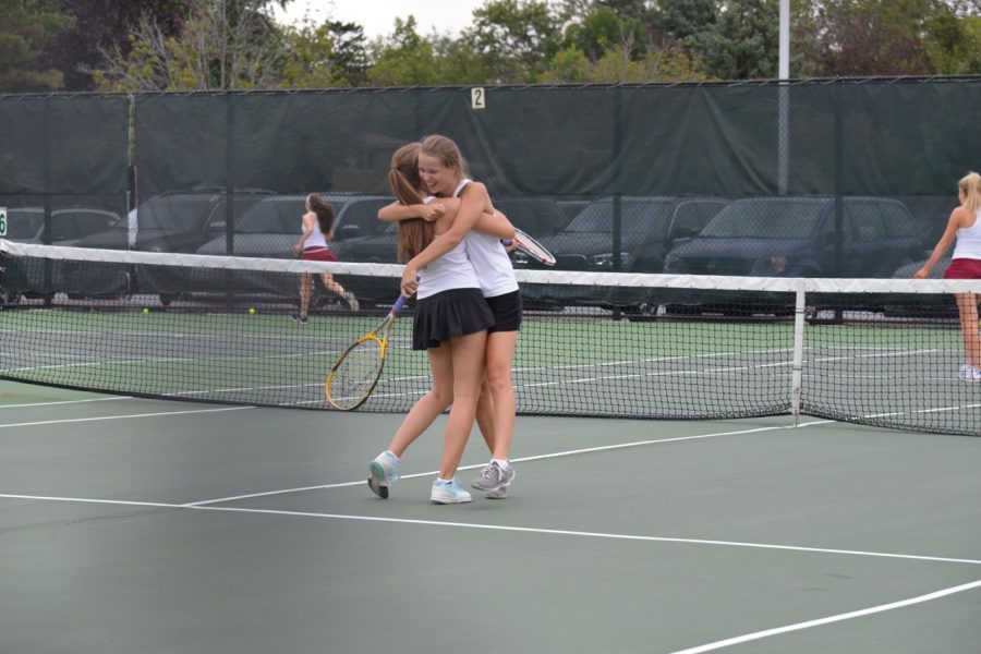 Floriana Hoxha and Barbara Schultz after defeating Loyola