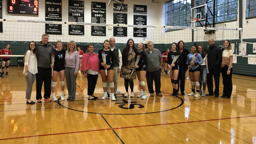 Five Seniors Celebrated During Volleyball Senior Night