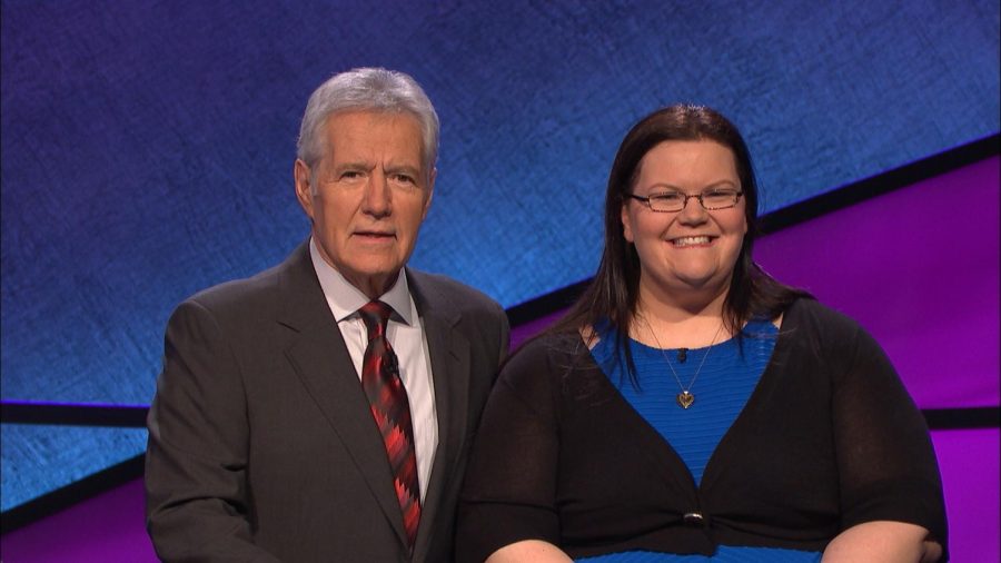 Photo+Courtesy+of+Ms.+Heidi+Eichler.+Ms.+Eichler+with+Alex+Trek+at+her+2016+Jeopardy%21+taping.+