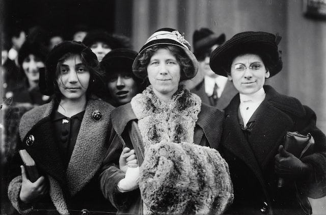 Image of the power of women as seen in the early 1900s. The photo is of suffrage activist, social reformer and missionary, and a striker during the garment strike. Taken in New York City.