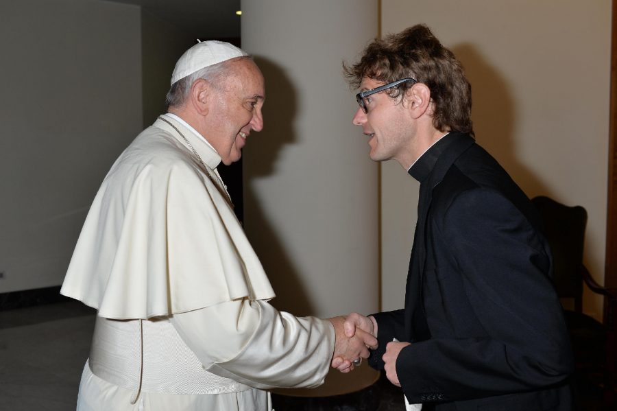 Father Peter with Pope Francis.