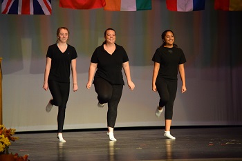 Irish Dancers: Addy Donoahue, Colleen Speth, and Nina Menon. Photo Credit/