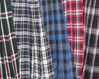 Plaid uniform skirts continue to be the school choice in Catholic schools.